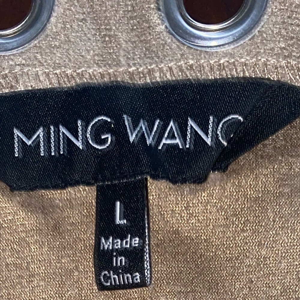 MING WANG Faux Leather Jacket Size Large.          #7 - Picture 4 of 6